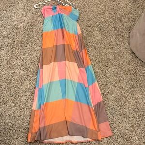 Fore Color Block Halter Maxi Dress - size L - excellent condition